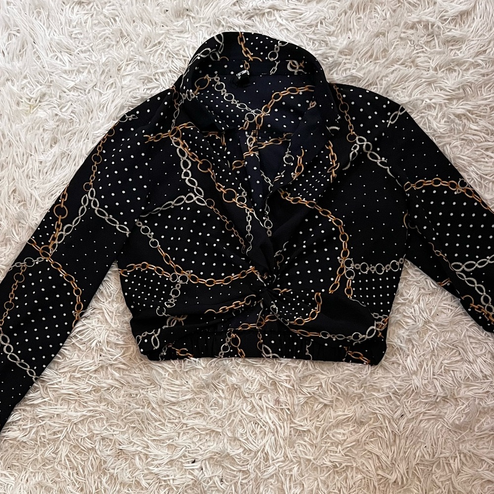 black chain print top from fashion nova